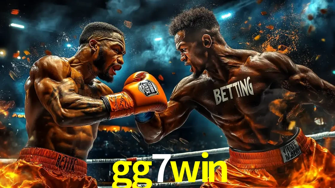 Dois boxeadores em uma luta intensa e explosiva, representando a adrenalina e as oportunidades de apostas em esportes de combate disponíveis na plataforma gg7win.